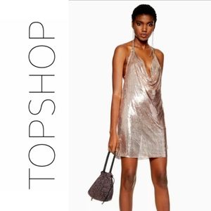 🆕️ TopShop RoseGold Chainmail Halter Mini